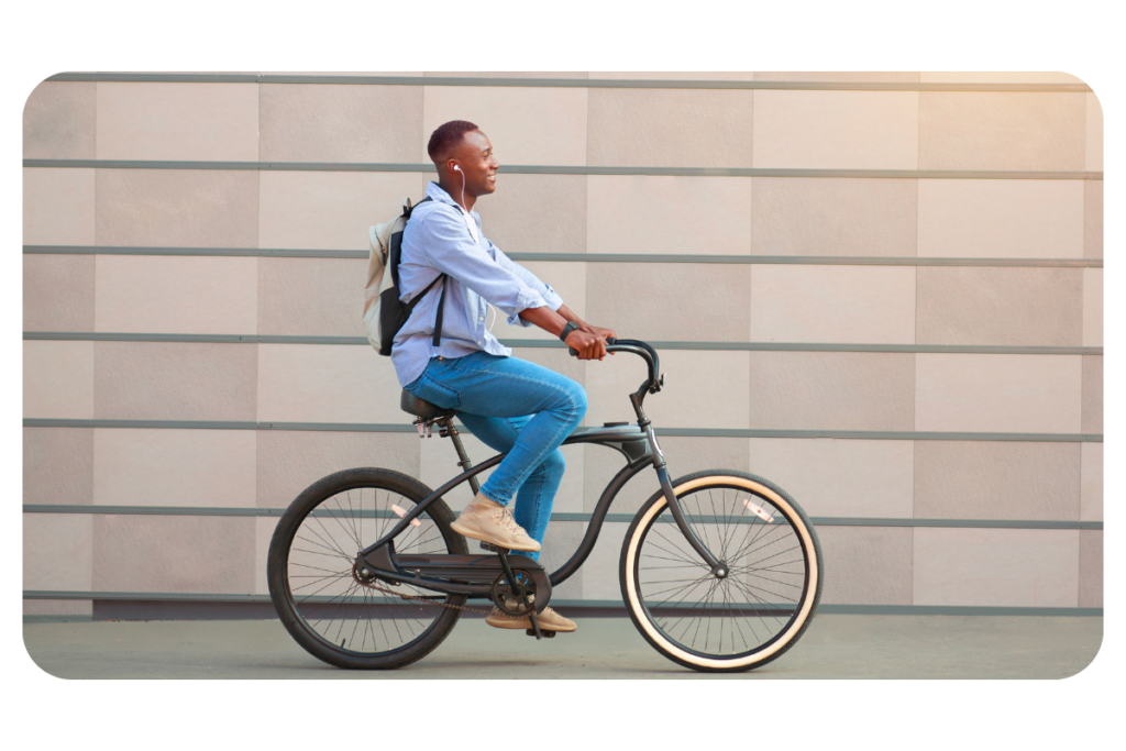 Man riding on bike